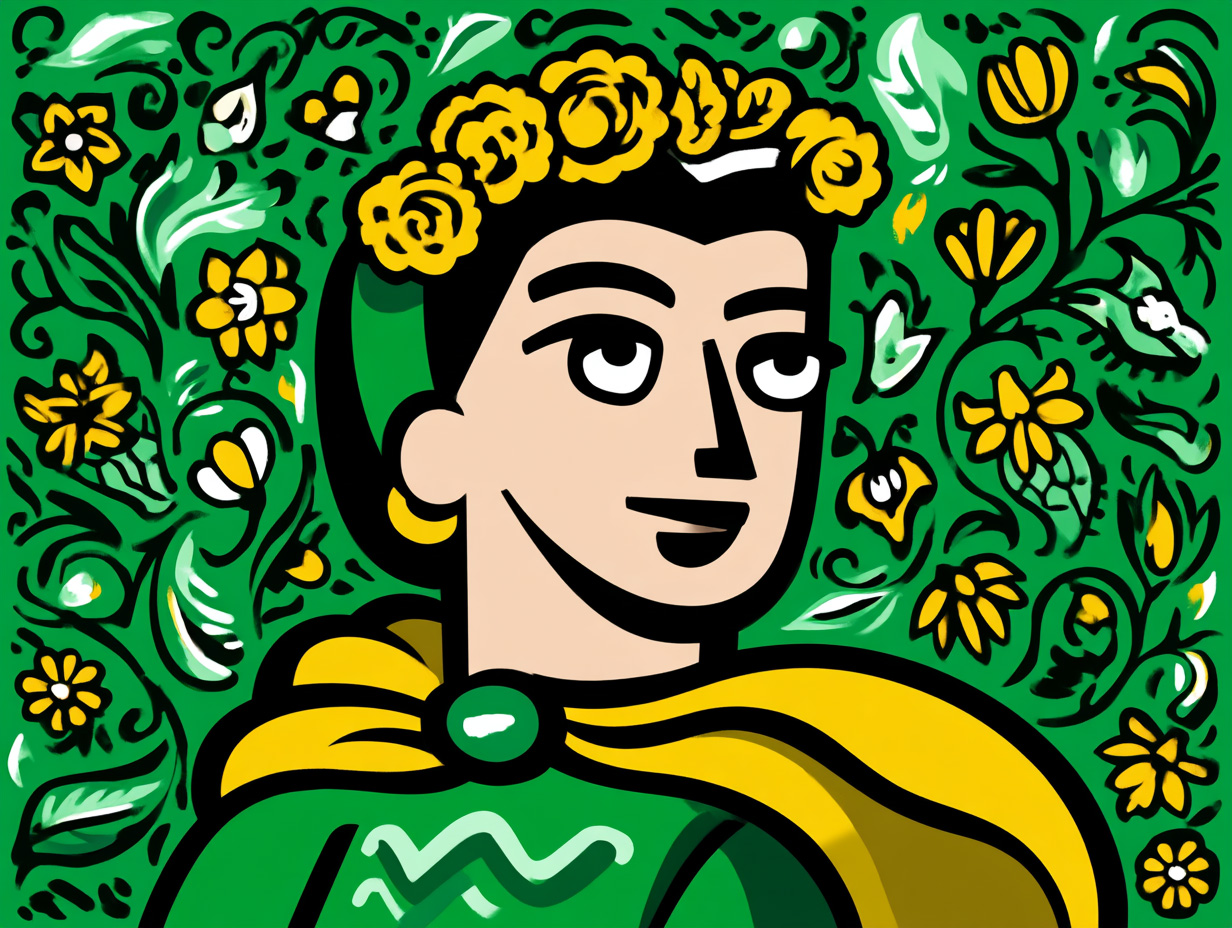Power Downloader in the style of Frida Kahlo